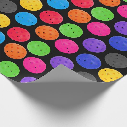Farbenfrohe Pickleball Geschenkpapier (Ecke)