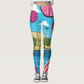Farbenfrohe Pickleball Leggings (Vorderseite)