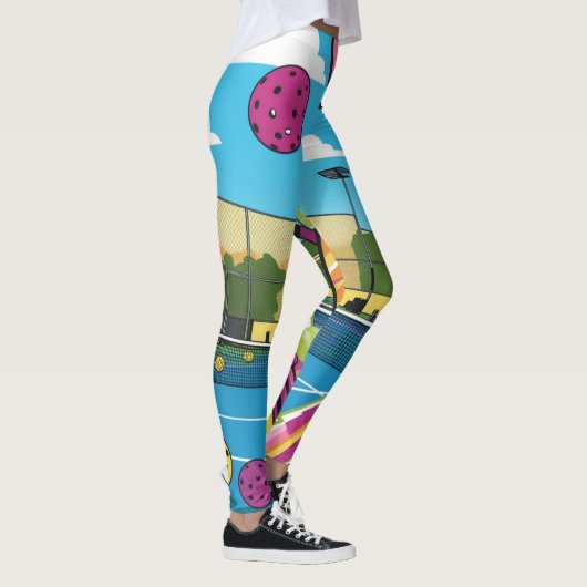 Farbenfrohe Pickleball Leggings (Rechts)