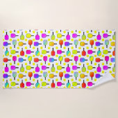 Farbenfrohe, pickleball Paddle, gelbes Pickleball Strandtuch (Vorderseite)