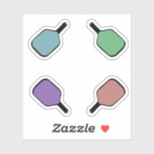 Farbenfrohe Pickleball Paddles Aufkleber (Blatt)