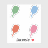 Farbenfrohe Pickleball Paddles Aufkleber (Blatt)