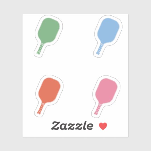 Farbenfrohe Pickleball Paddles Aufkleber (Blatt)