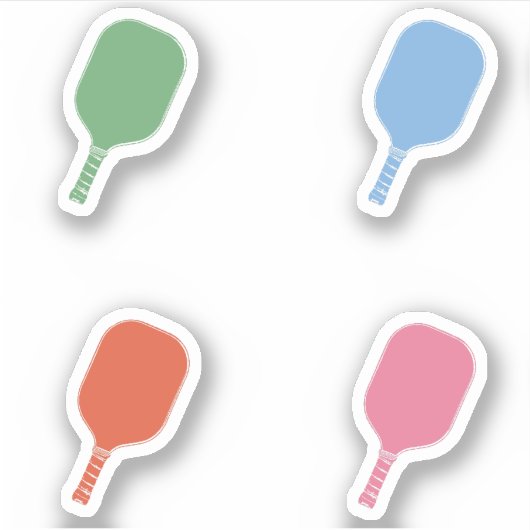 Farbenfrohe Pickleball Paddles Aufkleber (Vorderseite)