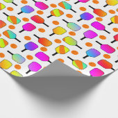 Farbenfrohe, pickleball Paddles, orange Pickleball Geschenkpapier (Ecke)