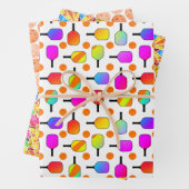 Farbenfrohe, pickleball Paddles, orange Pickleball Geschenkpapier Set (Beispiel)