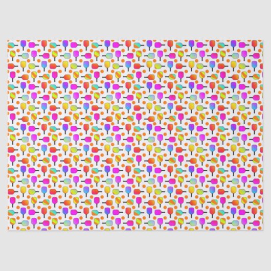 Farbenfrohe, pickleball Paddles, orange Pickleball Seidenpapier (Vorderseite)