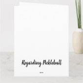 Farbenfrohe Pickleball-Punkt Grußkarte Karte (Rückseite)