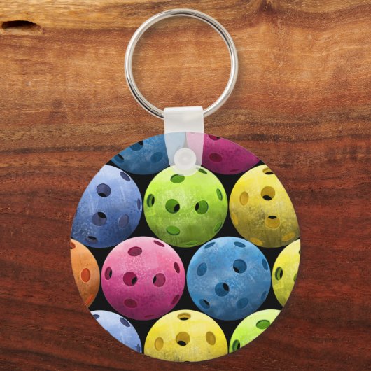 Farbenfrohe Pickleballs Schlüsselanhänger (Vorderseite)