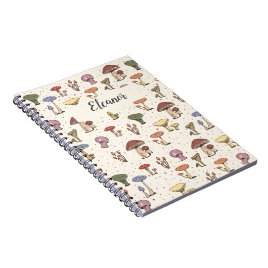 Farbenfrohe Pilzdoodle-Muster - individuell einste Notizblock (Rechte Seite)