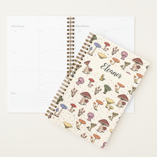 Farbenfrohe Pilzdoodle-Muster - individuell einste Planer (Anzeige)