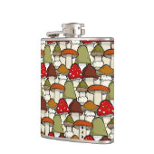 Farbenfrohe Pilze Design Flasche Flachmann (Links)