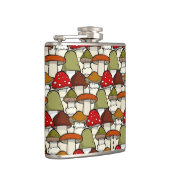 Farbenfrohe Pilze Design Flasche Flachmann (Rechts)