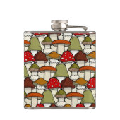 Farbenfrohe Pilze Design Flasche Flachmann (Rückseite)