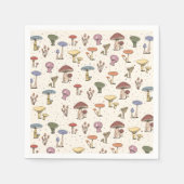 Farbenfrohe Pilze Doodle Muster Serviette (Vorderseite)