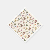Farbenfrohe Pilze Doodle Muster Serviette (Ecke)