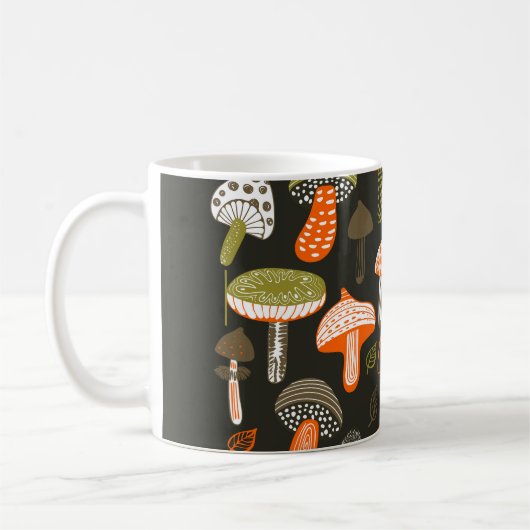 Farbenfrohe Pilze: Feenkollektion Kaffeetasse (Links)