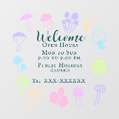 Farbenfrohe Pilze Fensteraufkleber (Blatt)