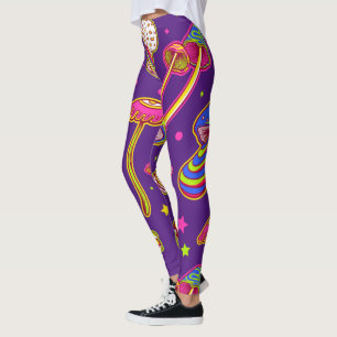 Farbenfrohe Pilze : Muster der Phantastischen magi Leggings