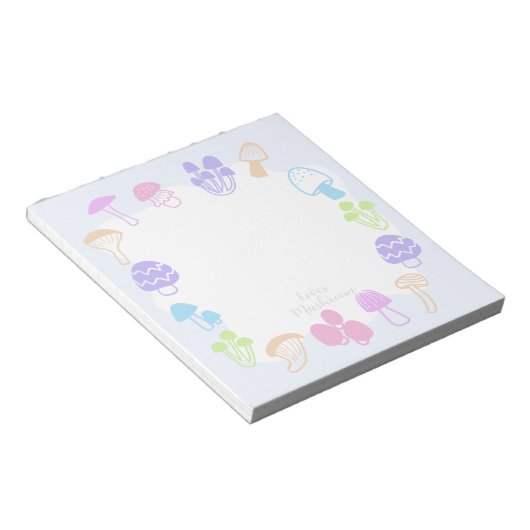 Farbenfrohe Pilze Notizblock (angewinkelt)