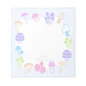 Farbenfrohe Pilze Notizblock (Vorderseite)