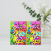 farbenfrohe Pilze Postkarte (Stehend Vorderseite)