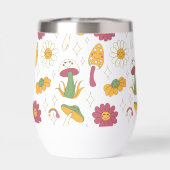 Farbenfrohe Pilze, Regenbogen und Daisis Muster (Rückseite)