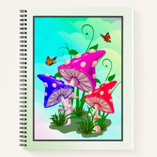 Farbenfrohe Pilze SpiralNotebook Notizblock (Vorderseite)