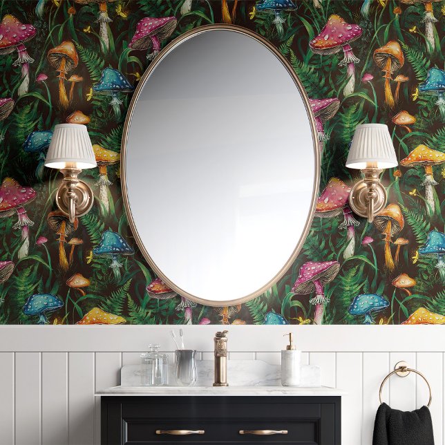 Farbenfrohe Pilze und Ferne Tapete (Von Creator hochgeladen)