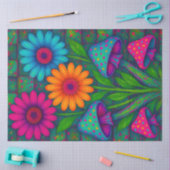 Farbenfrohe Pilze und Tees gequiltes Muster Seidenpapier (Basteln)