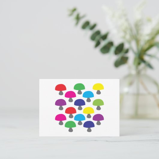 Farbenfrohe Pilze Visitenkarte (Stehend Vorderseite)