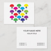 Farbenfrohe Pilze Visitenkarte (Vorne/Hinten)