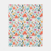 Farbenfrohe Pilzgarten Fleecedecke (Vorderseite)