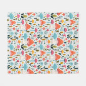 Farbenfrohe Pilzgarten Fleecedecke (Vorderseite (Horizontal))