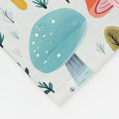 Farbenfrohe Pilzgarten Fleecedecke (Ecke)