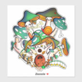 Farbenfrohe Pilzstätte Aufkleber (Blatt)