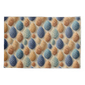 Farbenfrohe Pine Cones Winter Pattern Kissenbezug (Rückseite)