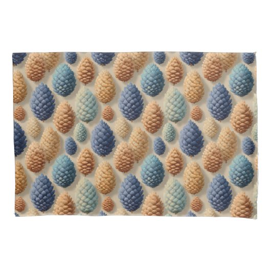 Farbenfrohe Pine Cones Winter Pattern Kissenbezug (Vorderseite)