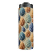 Farbenfrohe Pine Cones Winter Pattern Thermosbecher (Vorderseite)