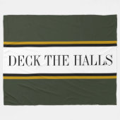 Farbenfrohe Pine Green White Stripes "DECK THE HAL Fleecedecke (Vorderseite (Horizontal))