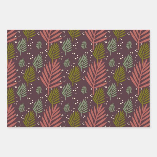 Farbenfrohe Pine Tree Blätter Weihnachtsgeschenk (Vorderseite)