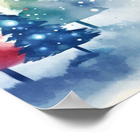 Farbenfrohe Pine Trees Weihnachtsgebäck Poster (Ecke)