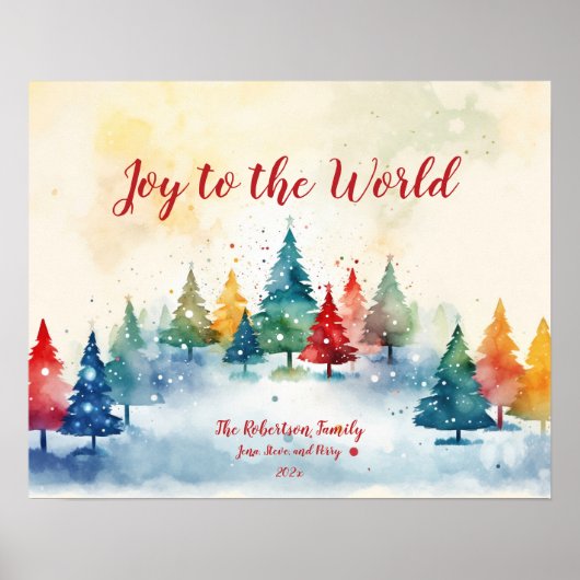 Farbenfrohe Pine Trees Weihnachtsgebäck Poster (Vorne)