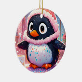 Farbenfrohe Pinguin-Ornament Keramik Ornament (Rechts)