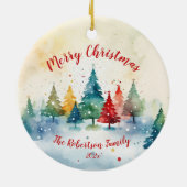 Farbenfrohe Pinienbäume Keramik Ornament (Hinten)