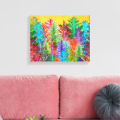 Farbenfrohe Pinienbäume Wrapped Canvas Leinwanddruck (Insitu (Wohnzimmer))