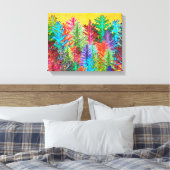 Farbenfrohe Pinienbäume Wrapped Canvas Leinwanddruck (Insitu (Schlafzimmer))