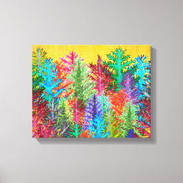 Farbenfrohe Pinienbäume Wrapped Canvas Leinwanddruck