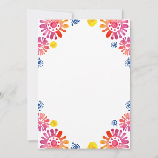 Farbenfrohe Pink Baby Dusche Mexican Fiesta Einladung (Rückseite)