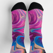 Farbenfrohe Pinks Marmorstil Crazy Socken (Oben)